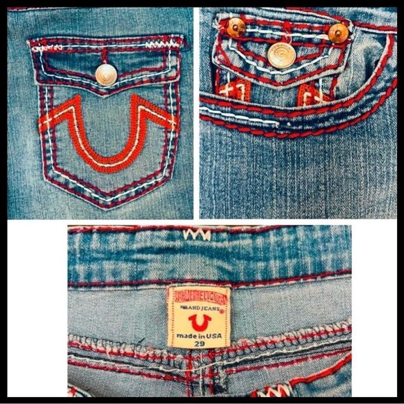 Vintage “Rare” True Religion Women's Low-Rise,Boot-Cut Jeans (colored stitching) - Picture 2 of 7